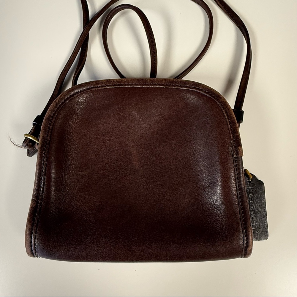 Vintage Coach (1997) Abbie Zip Crossbody Bag British Tan Brown J7G-9017